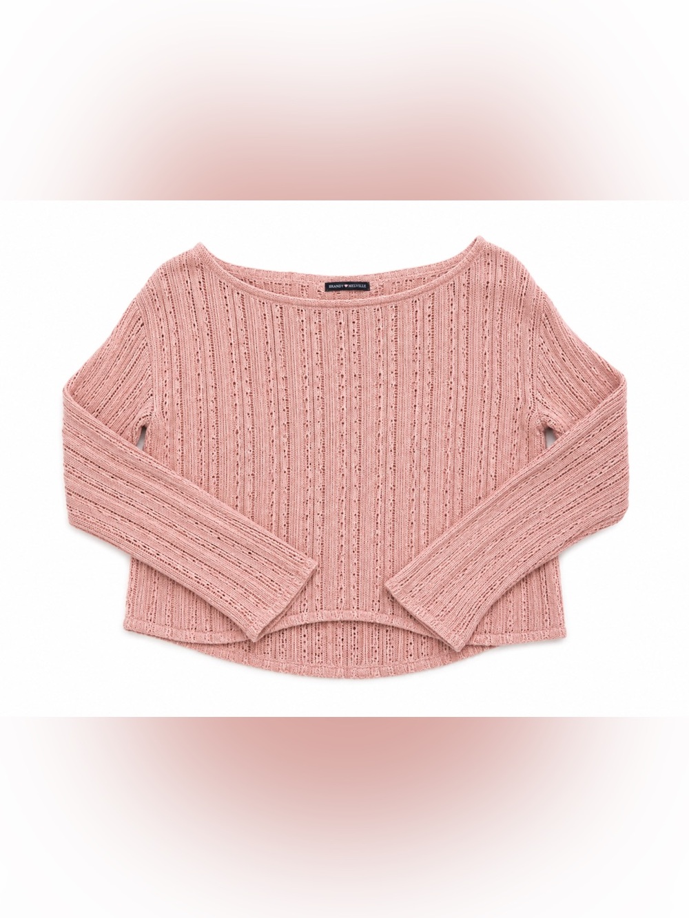 Hollister Dusty Pink Open-Knit Scoop Neck Sweater